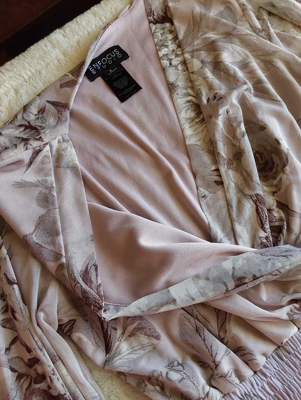 🌺 Like New Enfocus Studio Lavender Floral Fully Lined Maxi Dress - Picture 9 of 11